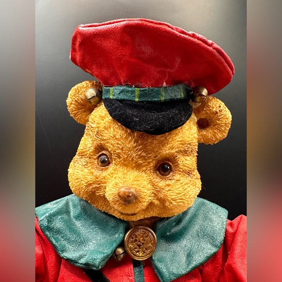 Vintage Toy Christmas Wind Up Musical Teddy Bear Playing A Drum #513 - Picture 2 of 6